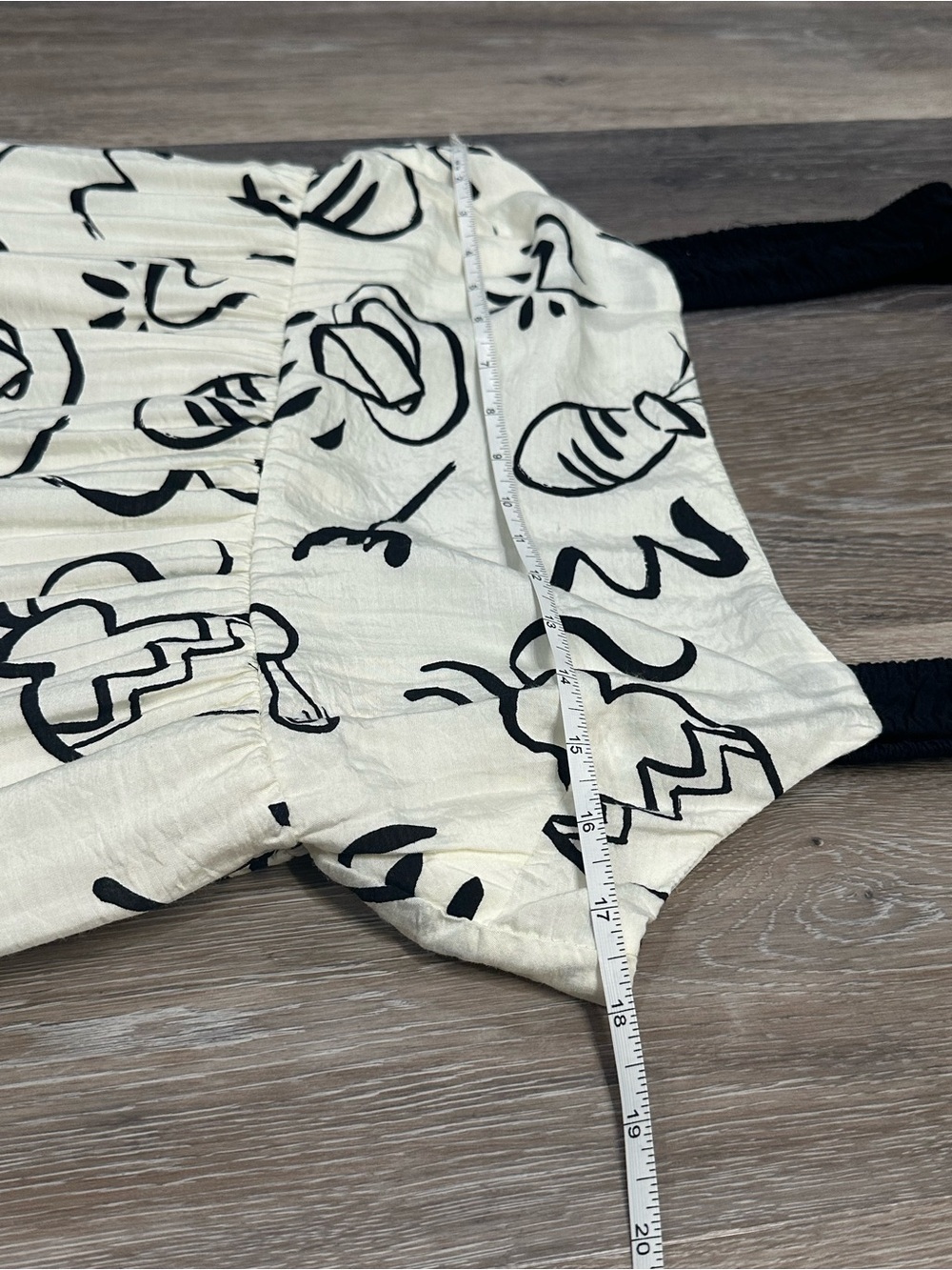 Maxi Dress By The River Doodle Print Tiered M Black White Bow Strap - Picture 16 of 16